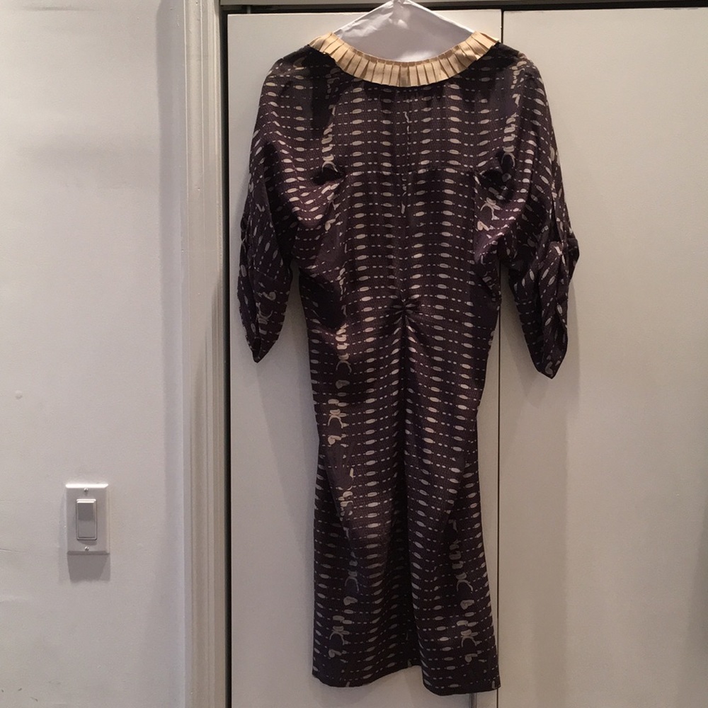 Vena Cava silk dress pleat ruffle collar neckline - Picture 2 of 6
